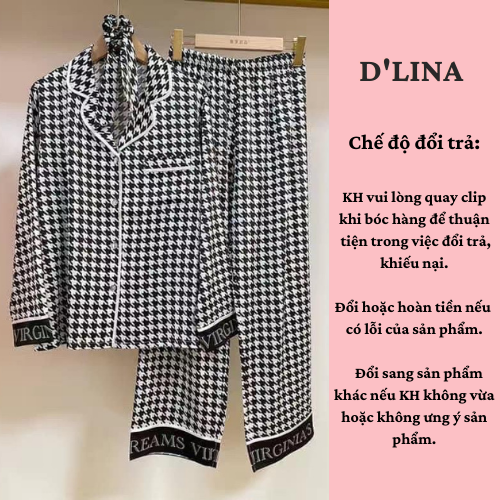 Đồ ngủ nữ pijama lụa dài tay cao cấp – B1