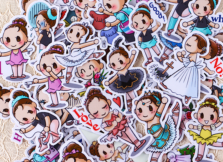 Set sticker cô gái ba lê dễ thương (Hàng có sẵn)