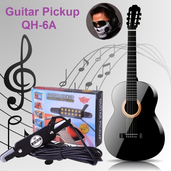 tops Acoustic Guitar Pickup QH-6A (Tặng Khăn che mặt hình đầu lâu cực COOL) - Bộ thu âm Đàn Guitar
