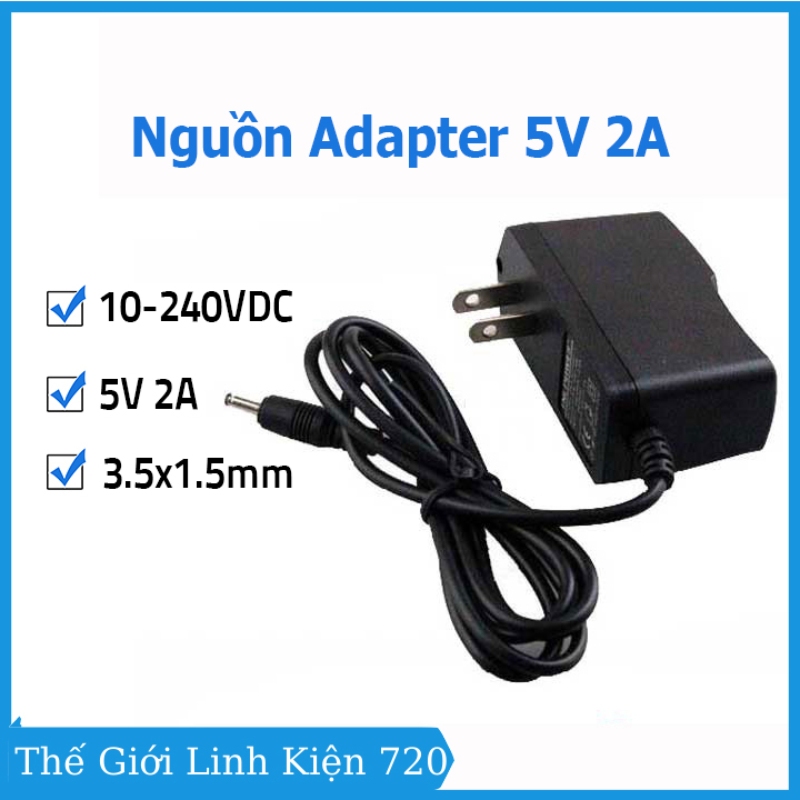 Nguồn adapter 5V 2A jack nhỏ 3.5*1.5mm
