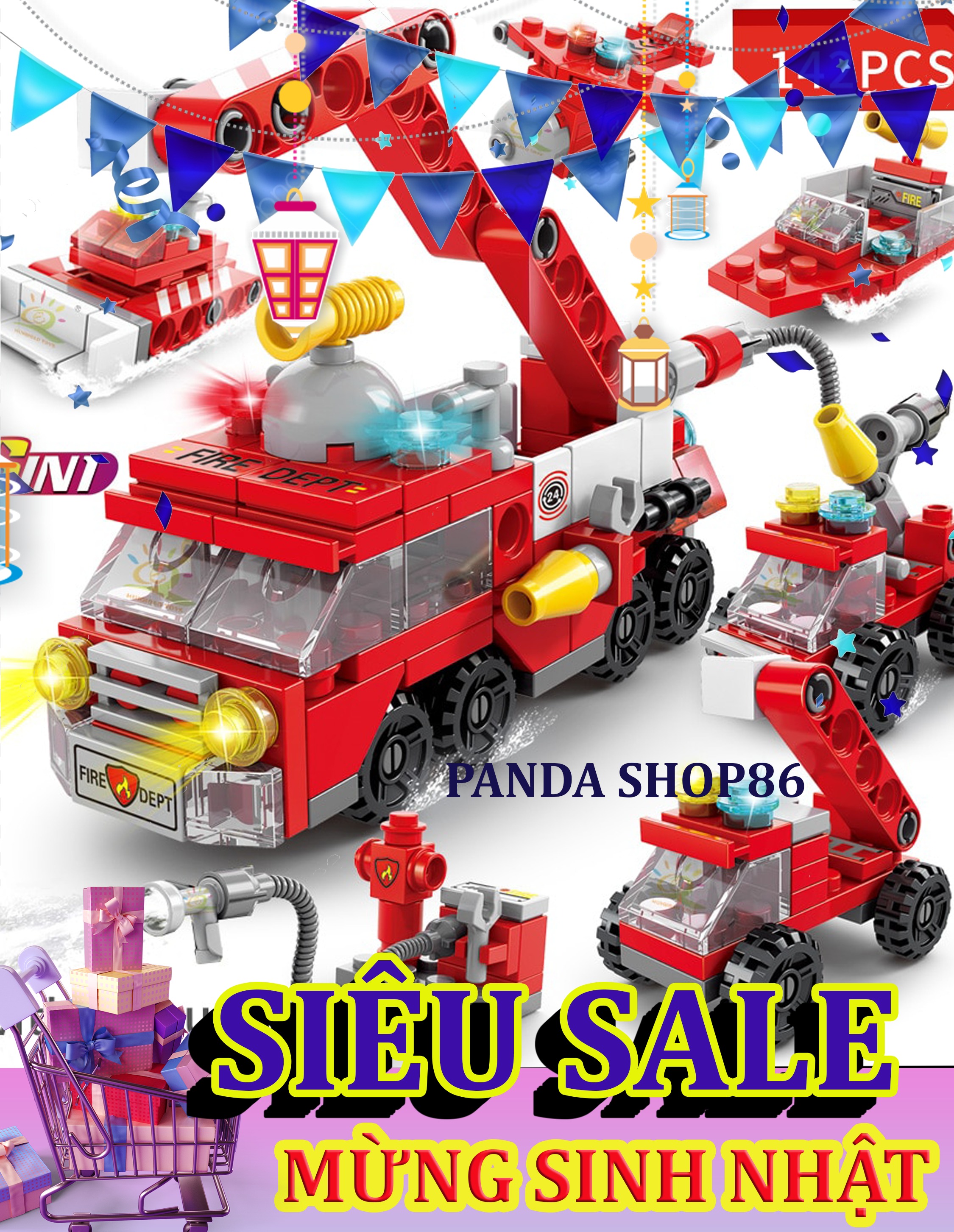 Đồ chơi trẻ em, lego xếp hình đội xe cứu hỏa, đồ chơi trí tuệ lắp ráp thông minh – siêu thị online minh hanh