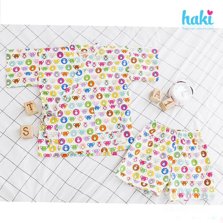 Bộ Yukata cộc tay cho bé HAKI HK152 (10-26kg)