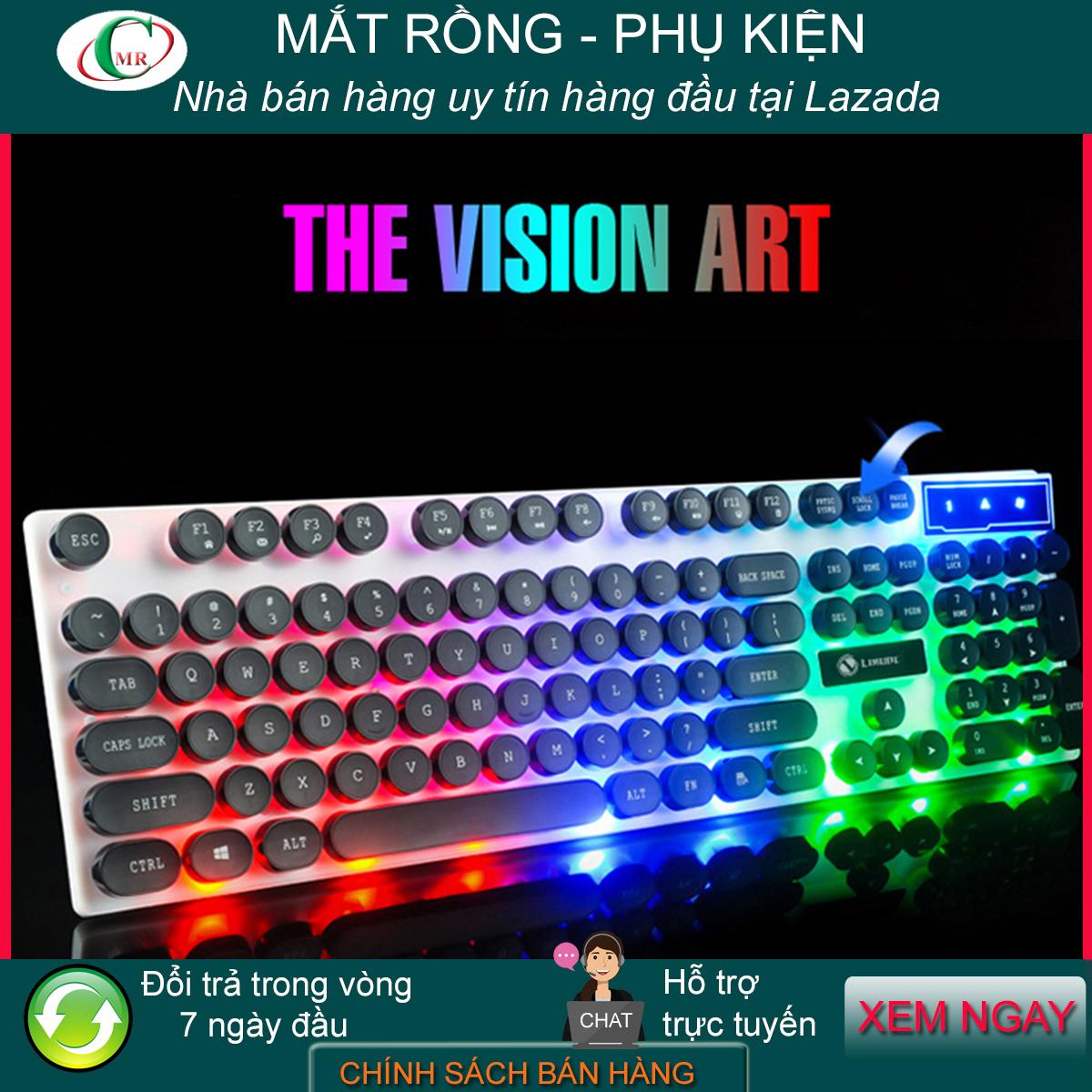 [HCM]Bàn phím giả cơ nút tròn TX30 - 2019 LED 7 màu siêu đẹp và sang trọng