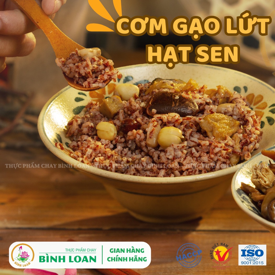 Thực Phẩm Chay Bình Loan - Combo 24 hộp Cơm Gạo Lứt Hạt Sen