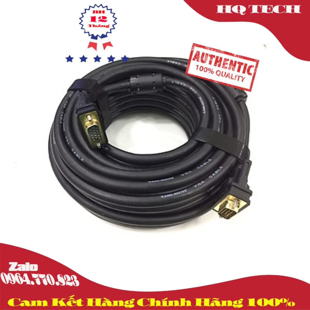 Dây vga máy chiếu độ nét cao 1080p dây đồng nguyên chất, chống nhiễu và chống từ tốt - cáp vga màn hình dài 15m chuẩn 3c+6 chính hãng king-master