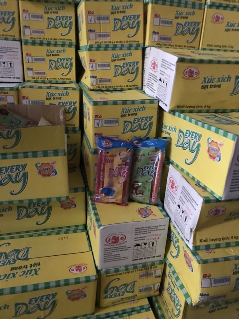 Thùng 20 Gói (Gói 250G/10 Cây) Xúc Xích Everyday Hạ Long