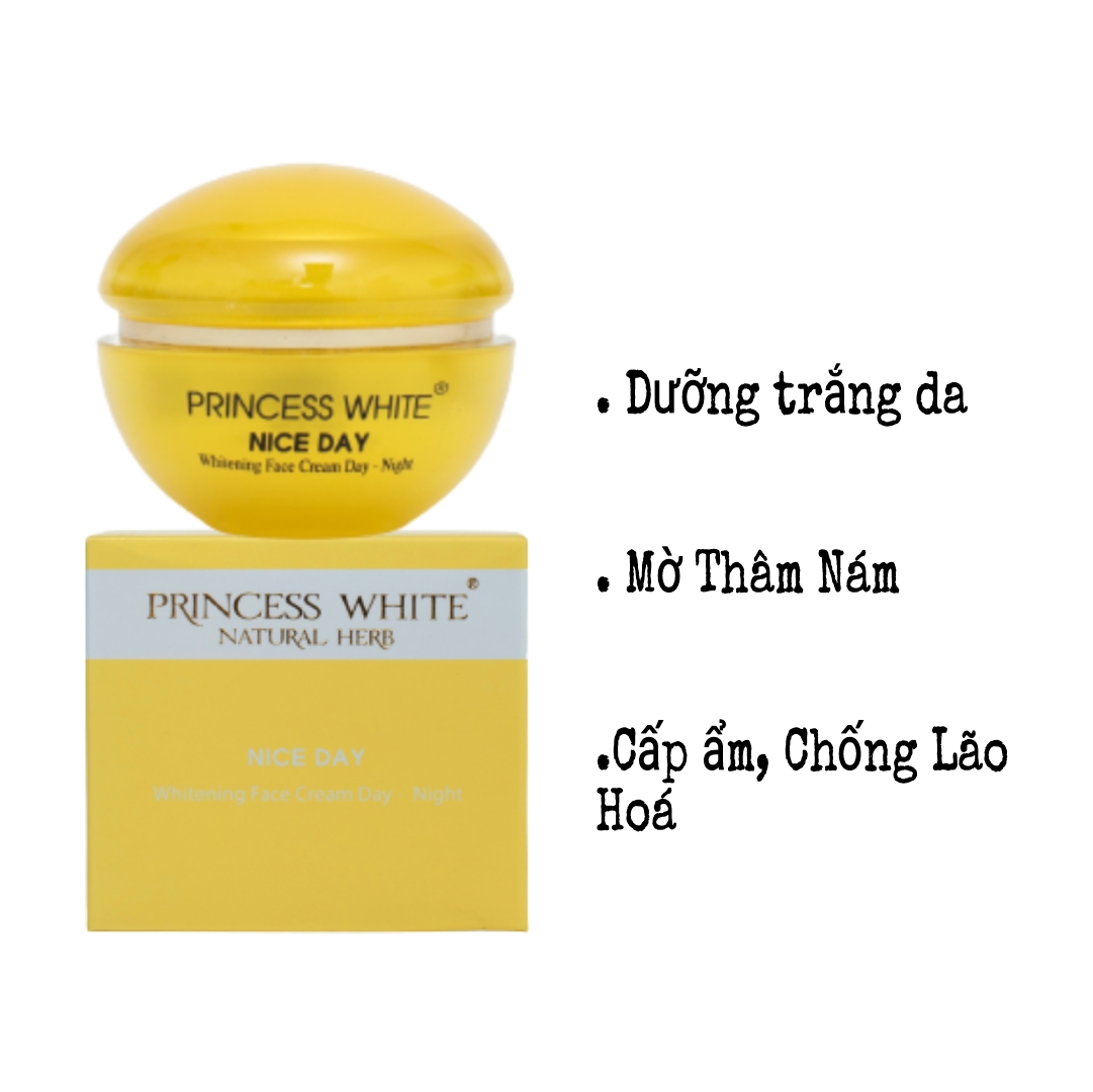 Chính Hãng] ( Free Ship ) Kem Dưỡng Trắng Da Mặt Nice Day – Whitening Face  Cream Day Night Princess Whte Herskin Hộp 22G - Mixasale