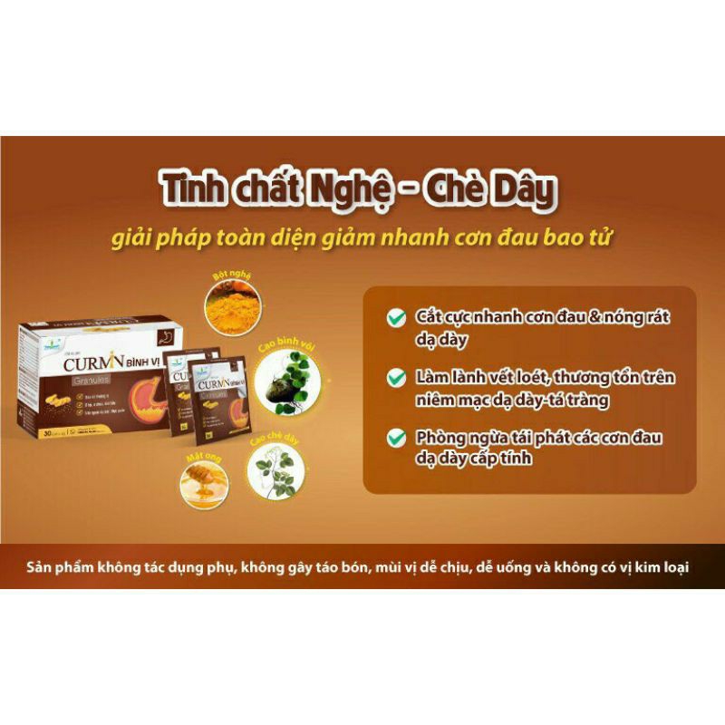 [HCM](CHÍNH HÃNG) CỐM DẠ DÀY CURMIN BÌNH VỊ 30 GÓI