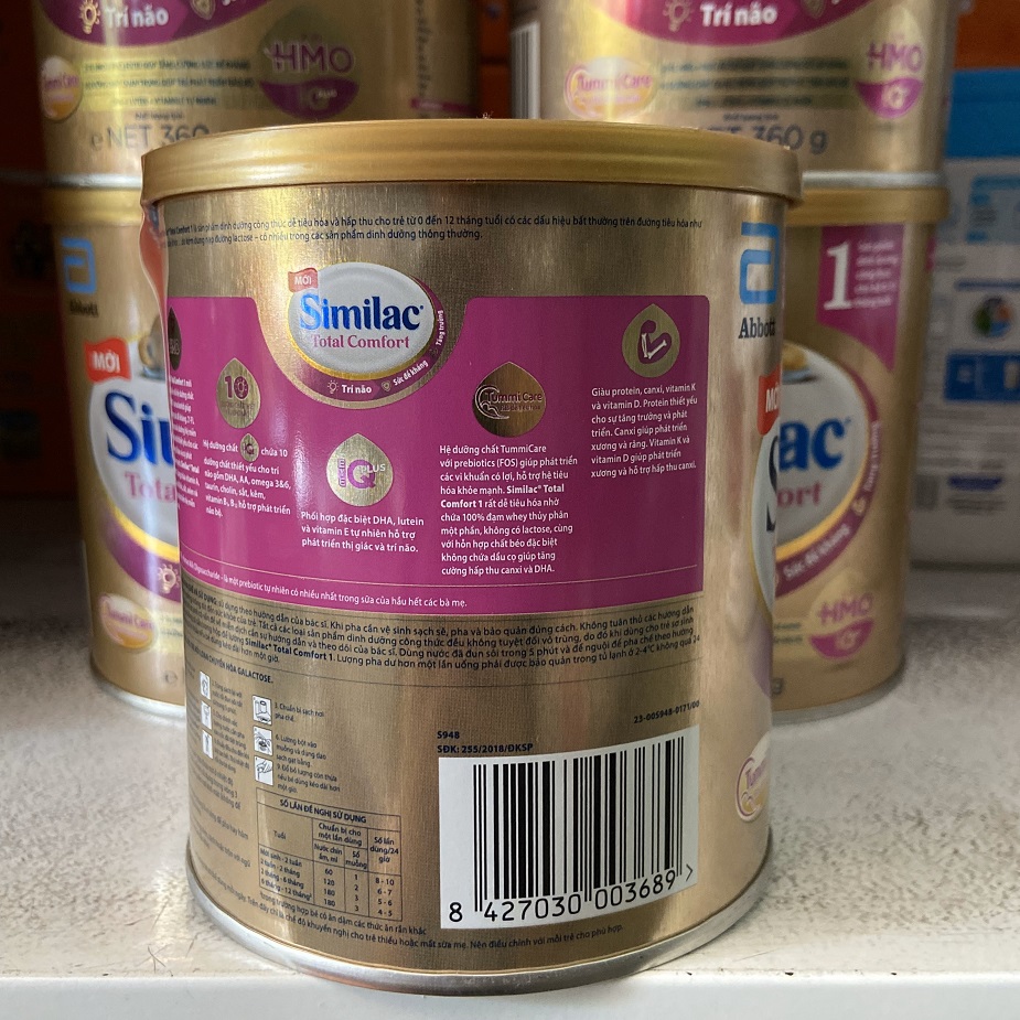 Sữa bột Abbott Similac Total Comfort với HMO 1 - 360g (0-12 tháng) (cho bé có hệ tiêu hóa kém)