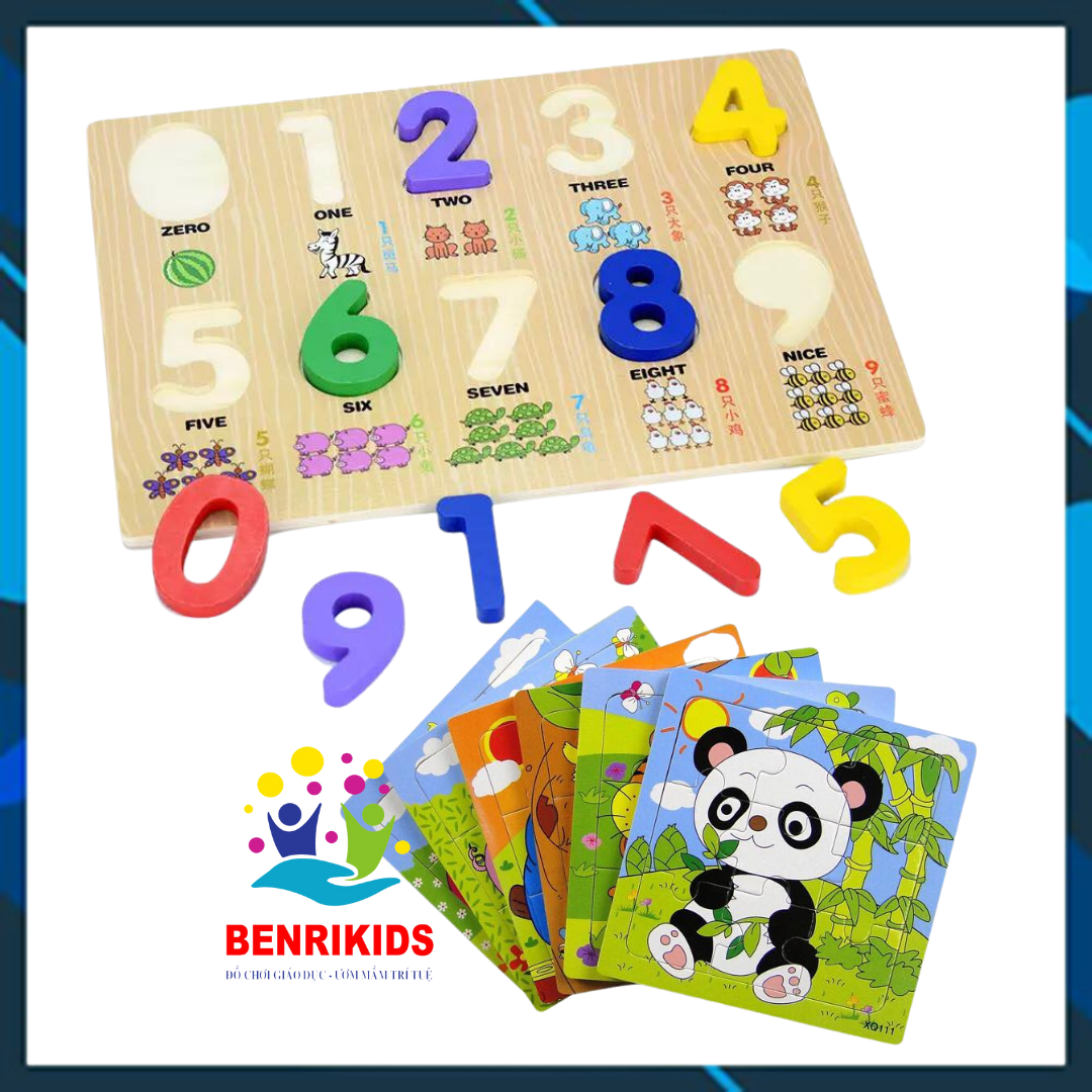 0 to 9 digits baby learning wooden number double digits table