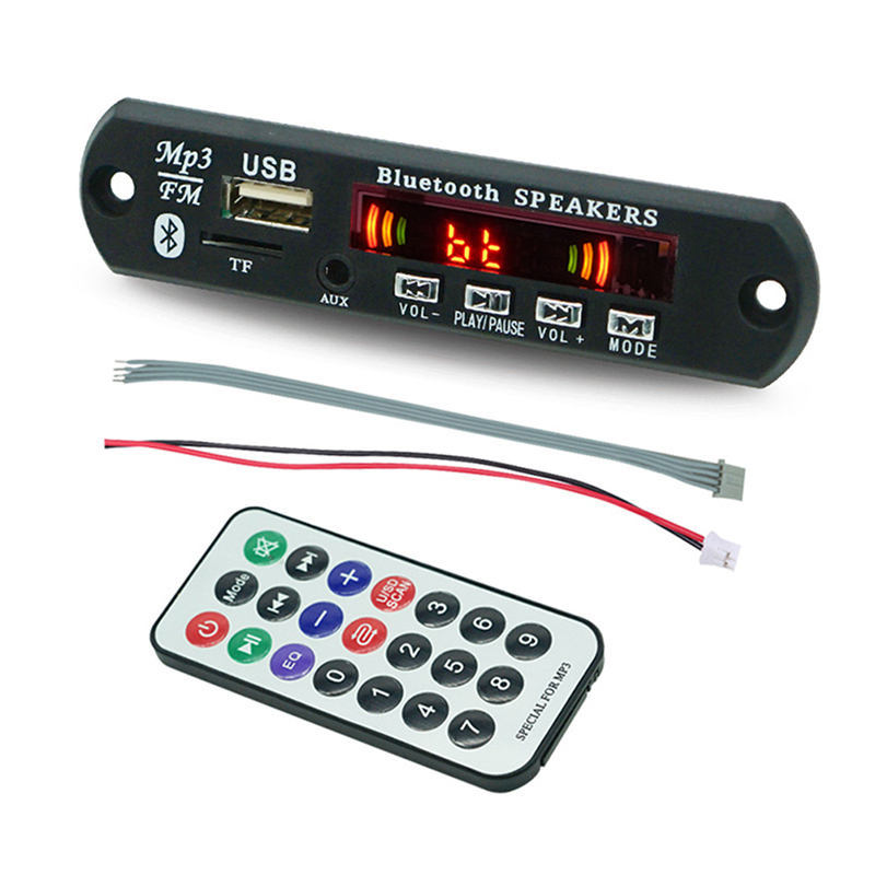 Bảng mạch giải mã mp3 wma không dây bluetooth 5.0 9v-12v mô-đun radio fm tf usb âm thanh xe hơi màn hình màu máy nghe nhạc mp3 có điều khiển từ xa