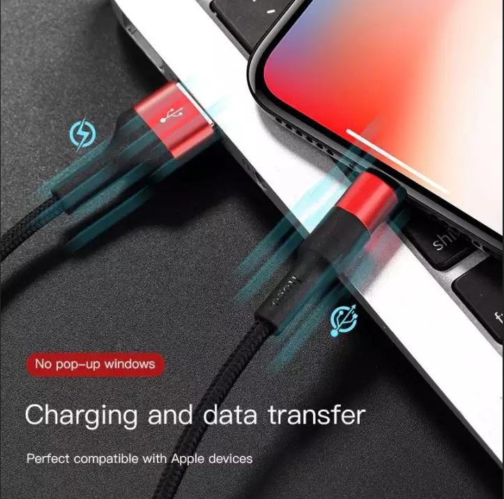 Cáp sạc nhanh Hoco Lightning cho iPhone 11 iPhone 11 Pro max XS Max X 7Plus 6Plus 5SE iPad cáp siêu bền cáp sạc nhanh 2.4A chiều dài 100cm