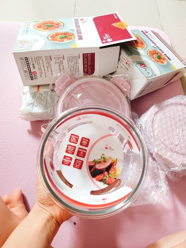 Hộp thủy tinh tròn 400ml, 620ml, 950ml Red cherry