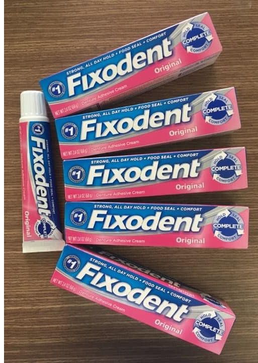 Keo dán hàm răng giả Fixodent 68g Made in USA