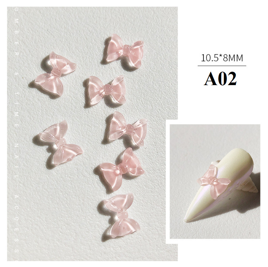 Set 10 Nơ Thạch đủ màu Pha Lê Trang Trí Móng  - ST209