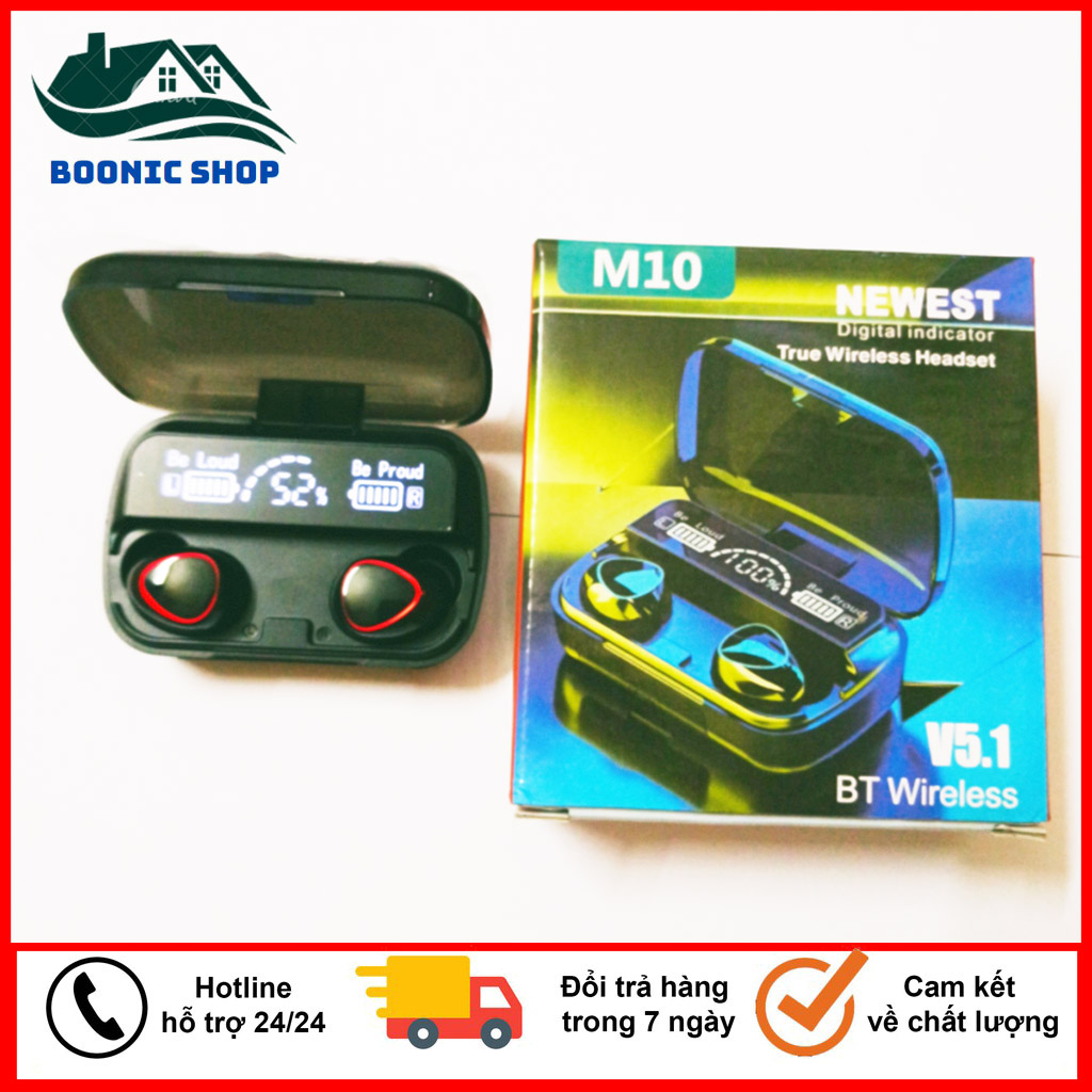 🎁Bluetooth 5.1 M10🎁 Tai Nghe Gaming Bluetooth 5.1 M10 - Tai Nghe Bluetooth 5.1 Xuyên Âm - Chống Ồn - Hạn Chế Trễ - Cảm Biến - Sử Dụng 6 Giờ Liên Tục