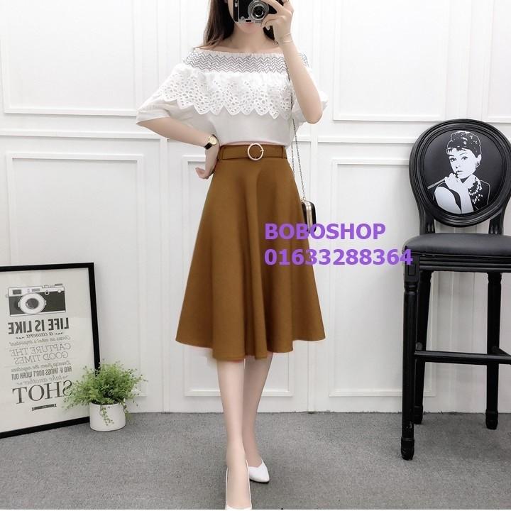 [HCM]Chân váy xòe kèm belt