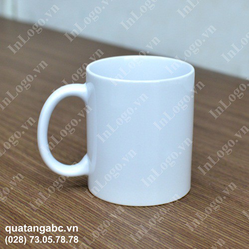 Combo 1 thùng gồm 36 cái Ly sứ trắng trụ có quai chưa in - in chuyển nhiệt