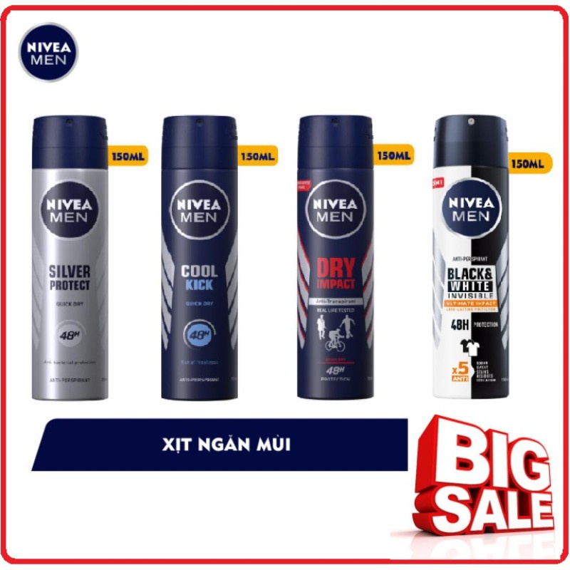 Xịt Khử mùi Nivea Men 150ml