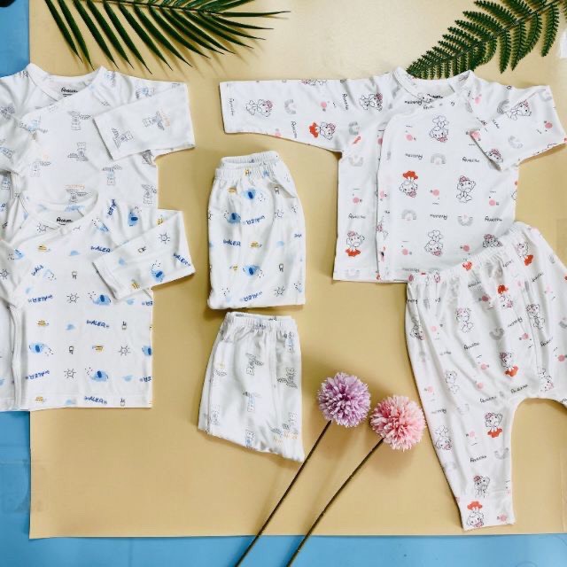 Avaler Bộ cài lệch dài tay đáp đũng cho bé sơ sinh