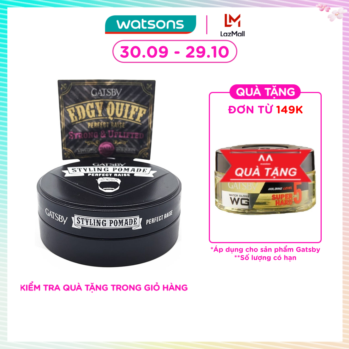 Wax Vuốt Tóc Gatsby Pomade Perfect Raise 75g