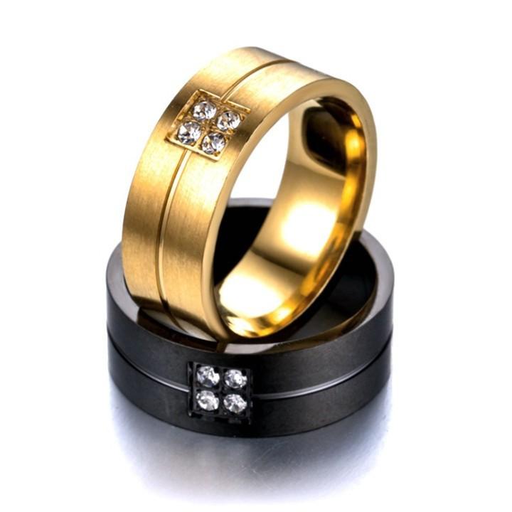 Nhẫn Nam Titan Đính Đá Không Đen TT 1193