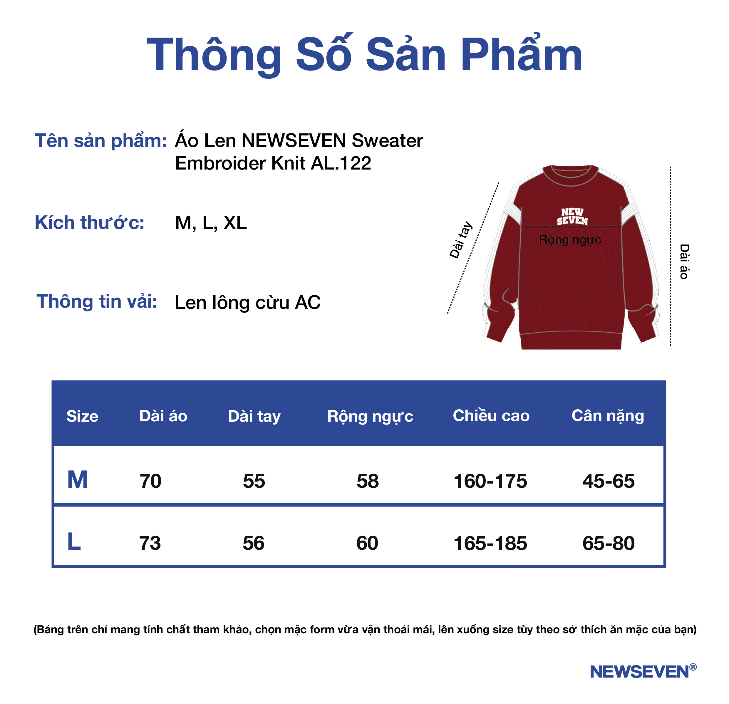 Áo Len NEWSEVEN Sweater Embroider Knit AL.122