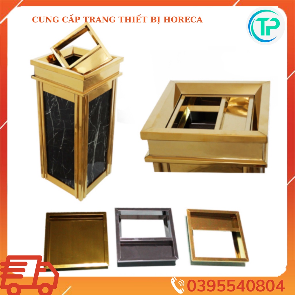 Thùng rác inox đá hoa cương - Thùng rác trang trí