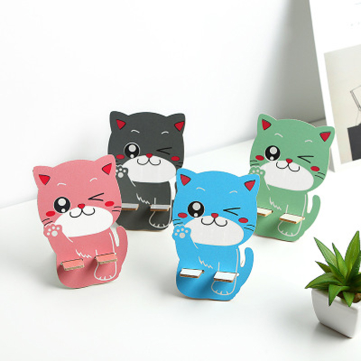 Giá đỡ điện thoại để bàn gỗ ép hình thú cute