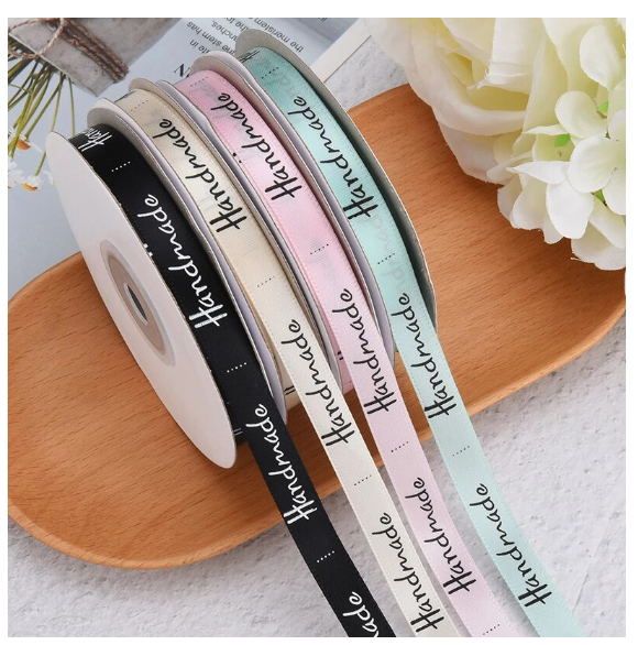 Ruy băng lụa chữ handmade 1cm 1 mét