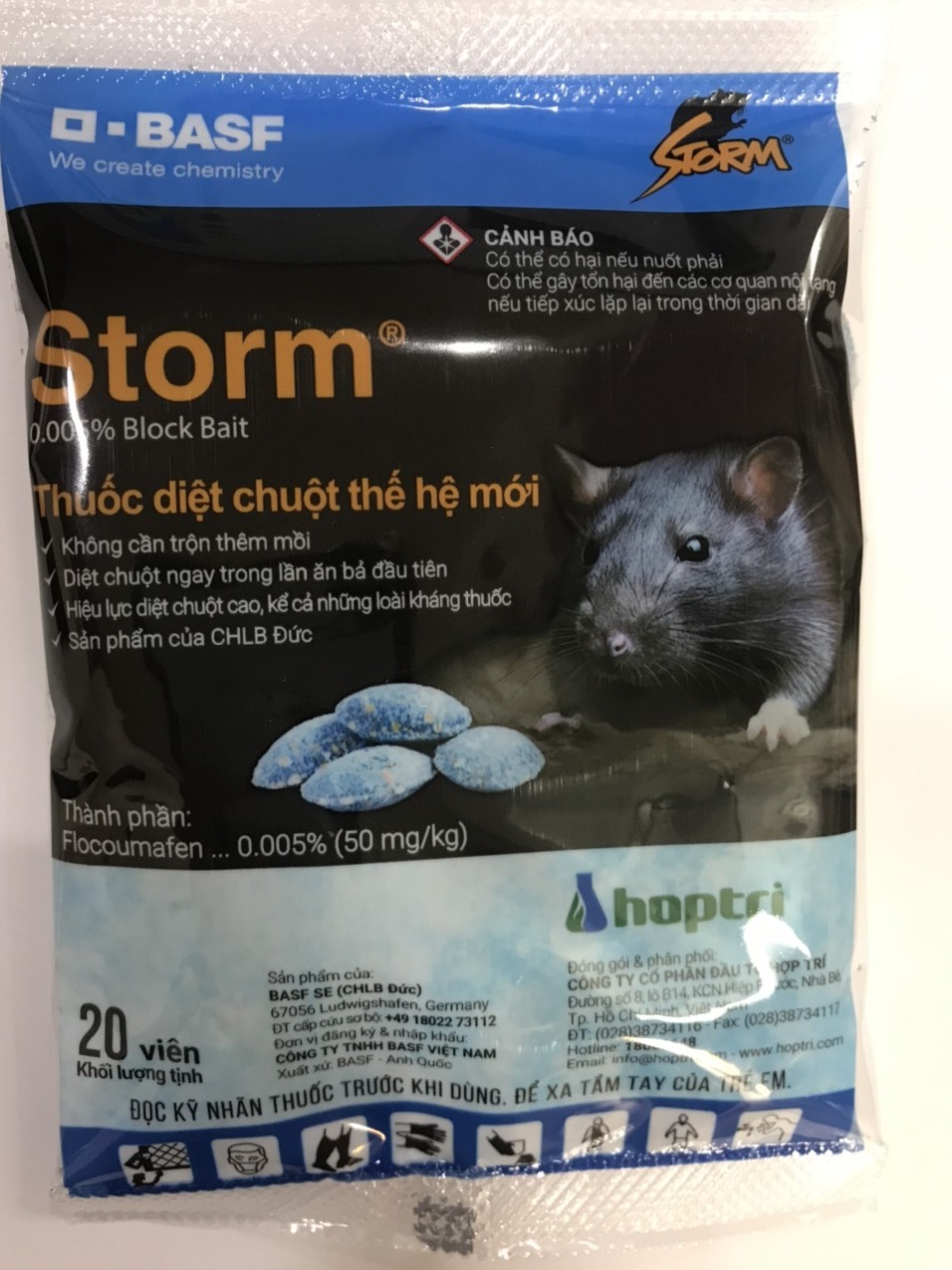 Thuốc diệt chuột Storm túi 20 viên