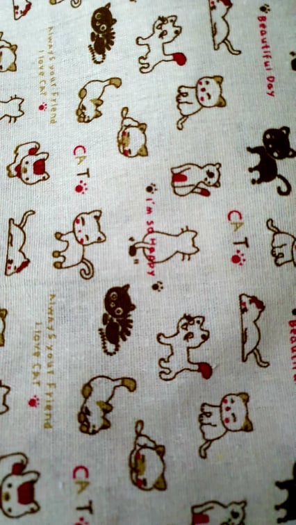 [HCM]Vải canvas vải bố mẫu mèo happy