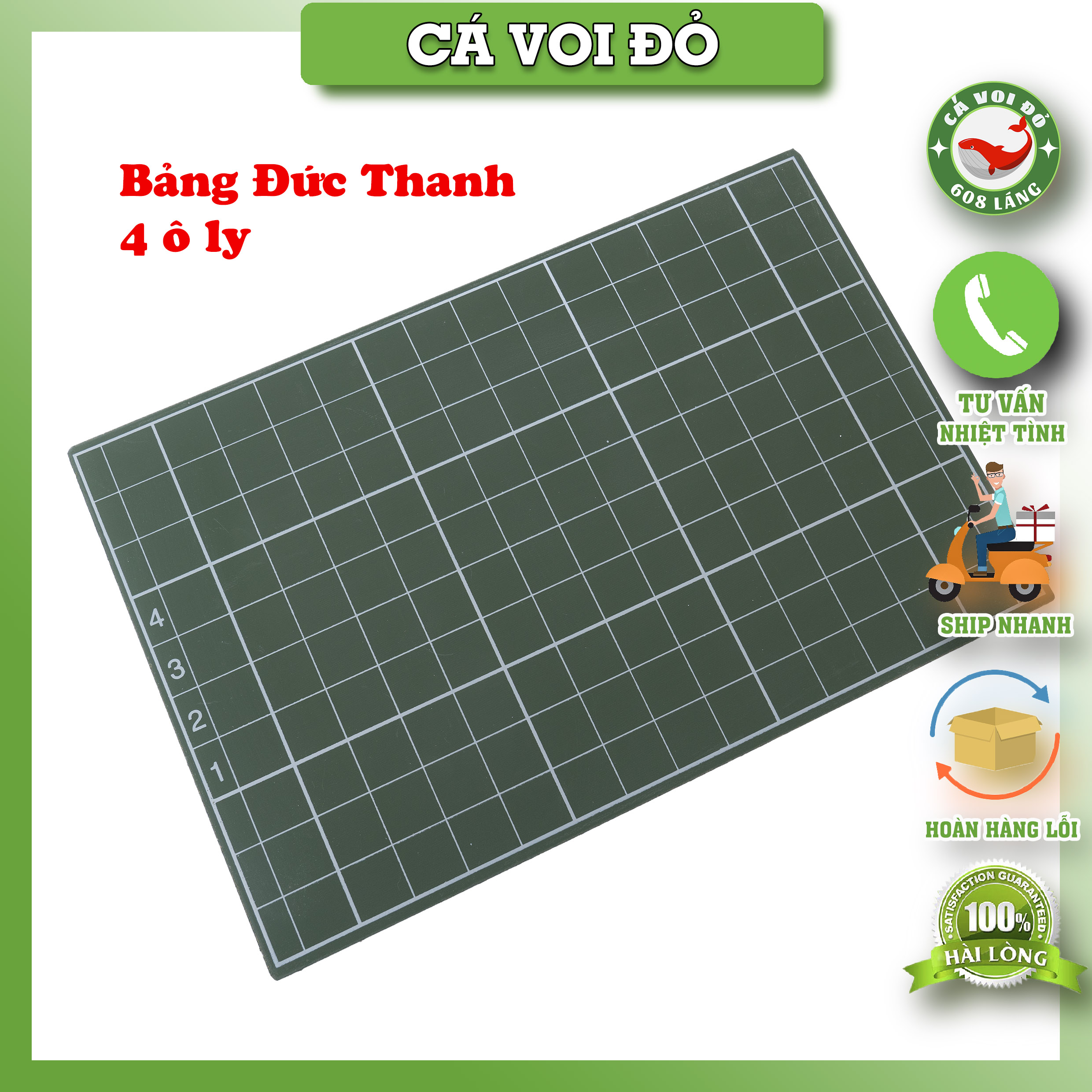 Bảng đen viết phấn có kẻ ô 4 ôly/ 5 ôly Đức Thanh