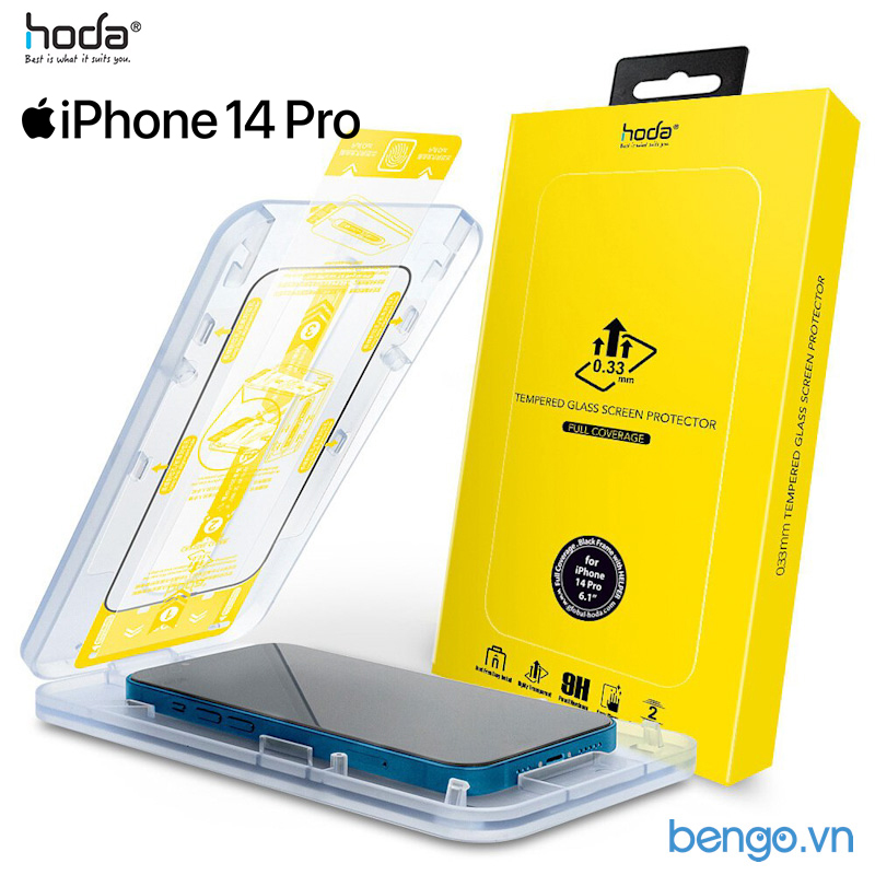 Dán cường lực iphone 15 pro max/15 pro/15 plus/15/14/14 plus/14 pro/14 pro max/13/13 pro/iphone 13 mini/iphone 13 pro max hoda 2.5d full kèm khung dán