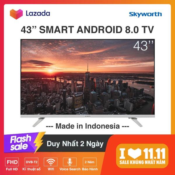 Bảng giá Smart Tivi Led Skyworth 43 inch Full HD Wifi - Model 43E6 (Bạc) Hệ điều hành Android 8.0, Trợ lý ảo Google Assistant, Tìm kiếm giọng nói - Bảo Hành 2 Năm