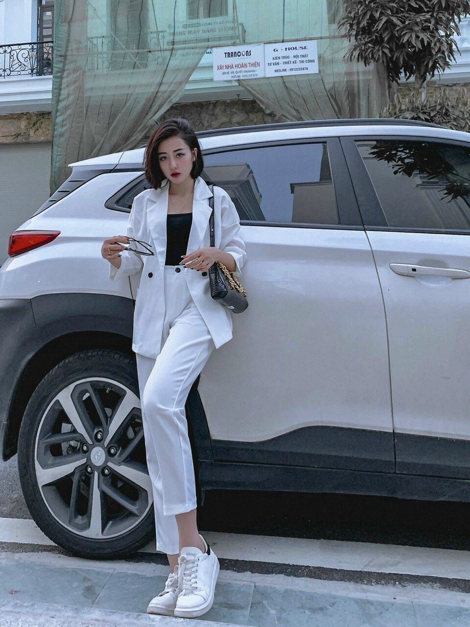 [HCM]SÉT VEST NỮ - SÉT VEST 3 MÓN TAY LỠ ĐEN TRẮNG