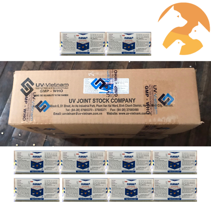 [ SỈ ] Thuốc gà đá Flosal D hộp cho gà đá khò khè [1 thùng x 10 hộp].