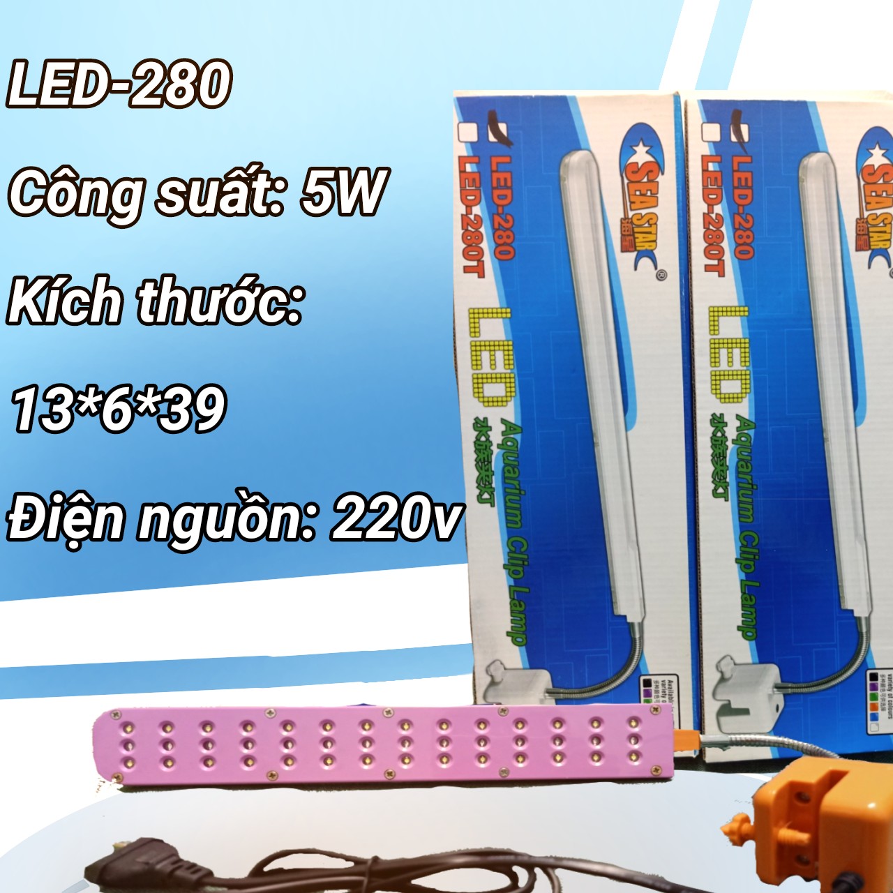 Đèn LED kẹp  siêu bền, siêu rẻ bể cá cảnh