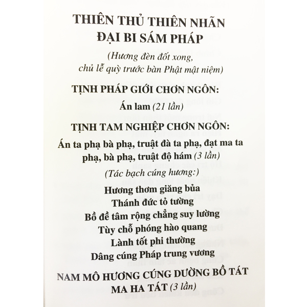 Sách - Kinh Đại Bi Sám Pháp, Đại Bi Tâm Đà Ra Ni
