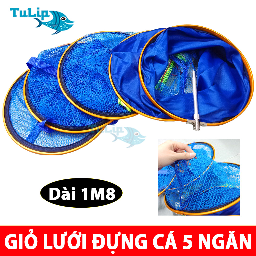 Rọng đựng cá khung kim loại siêu bền - giỏ lưới đựng cá dài 1m8 - giỏ đựng cá cao cấp