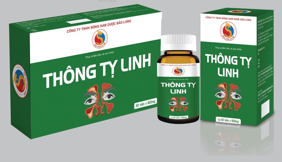Tiêu viêm xoang thông tỵ linh bảo long - hỗ trợ điều trị viêm xoang, viêm mũi cấp và mãn tính, nghẹt mũi, sổ mũi, đau nhức mũi