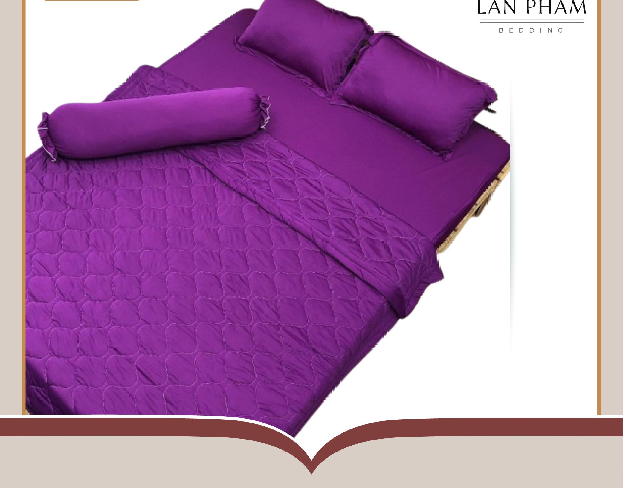 Ga - Drap Giường Lẻ Thun Mát Lạnh Lan Pham Bedding - Màu Tím Cẩm