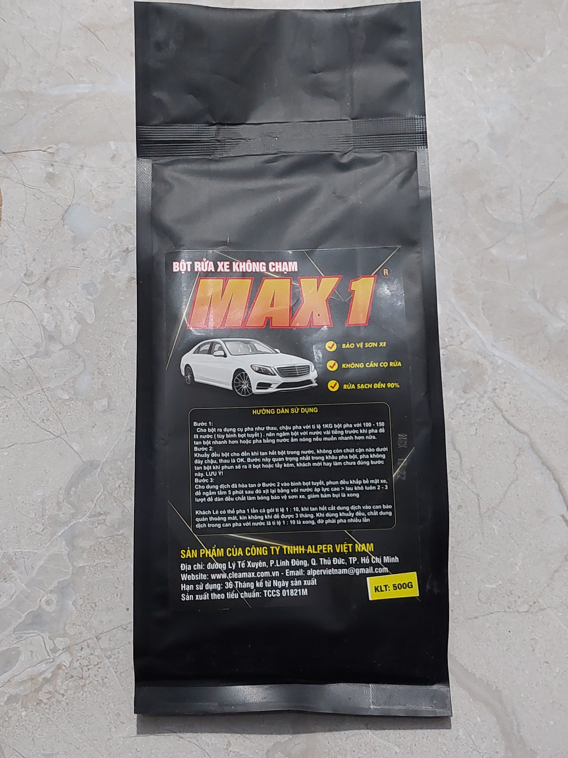 Bột rửa xe không chạm Max1 đen đậm đặc 500G