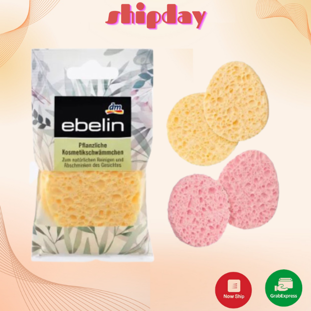 Bọt biển rửa mặt Ebelin gồm 2 miếng Kháng khuẩn