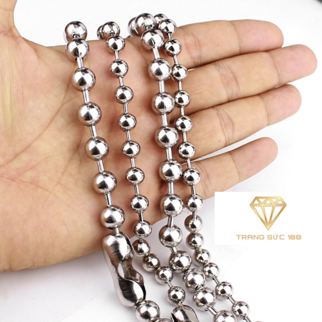 [HCM]Dây chuyền inox nam nữ bi tròn DN078