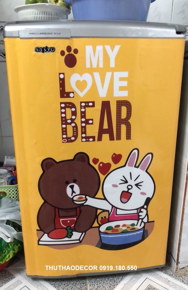 [HCM]COMBO 3 TẤM DECAL DÁN MÁY GIẶT -  TỦ LẠNH MINI