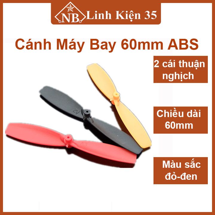 Cánh máy bay 60mm ABS 1 cặp thuận nghịch màu đỏ/đen/vàng tùy chọn
