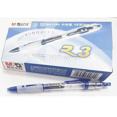Bút Bi Nước Béo M&G R3 1163 (xanh,đỏ,đen tuỳ chọn)