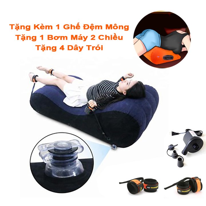 Ghế bơm hơi – combo mua 1 tặng 3 – tặng ghế nhỏ - tặng bơm điện – tặng dây trói