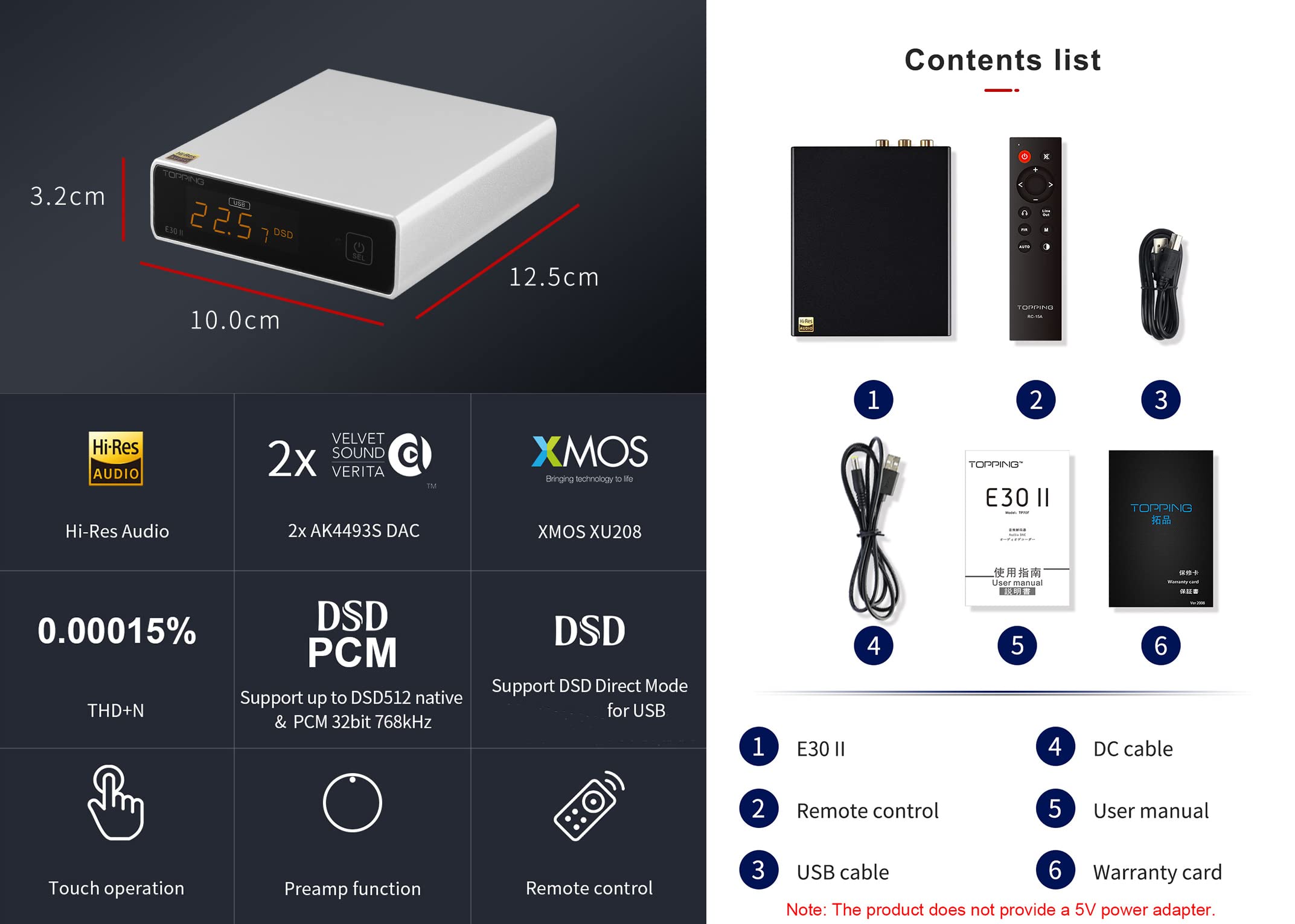 [NC] Desktop DAC TOPPING E30 II | DAC AK4493S | DAC Để Bàn